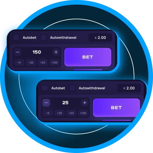 Players can make double bets in the Lucky Jet game at 1win online casino.