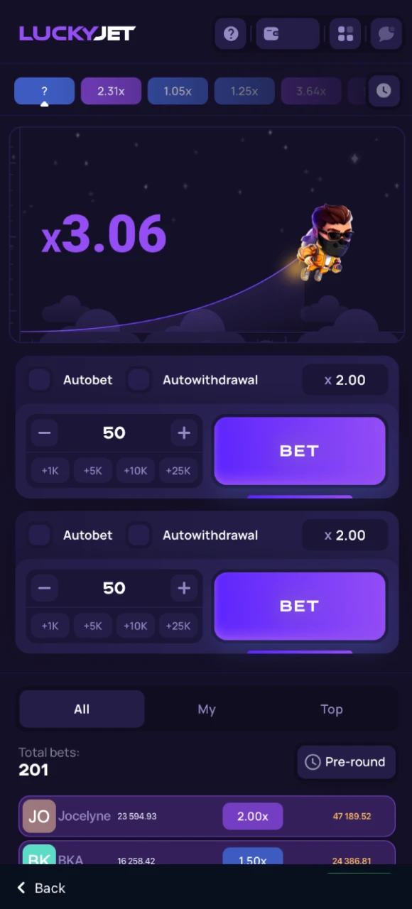 Manage your withdrawals in the Lucky Jet game at 1win online casino yourself.