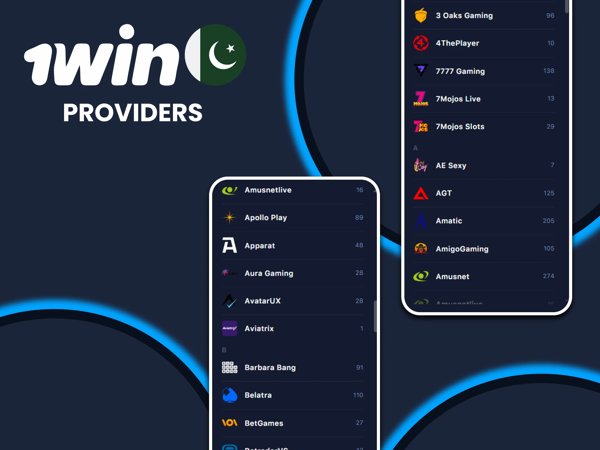 On 1win you will find many providers.