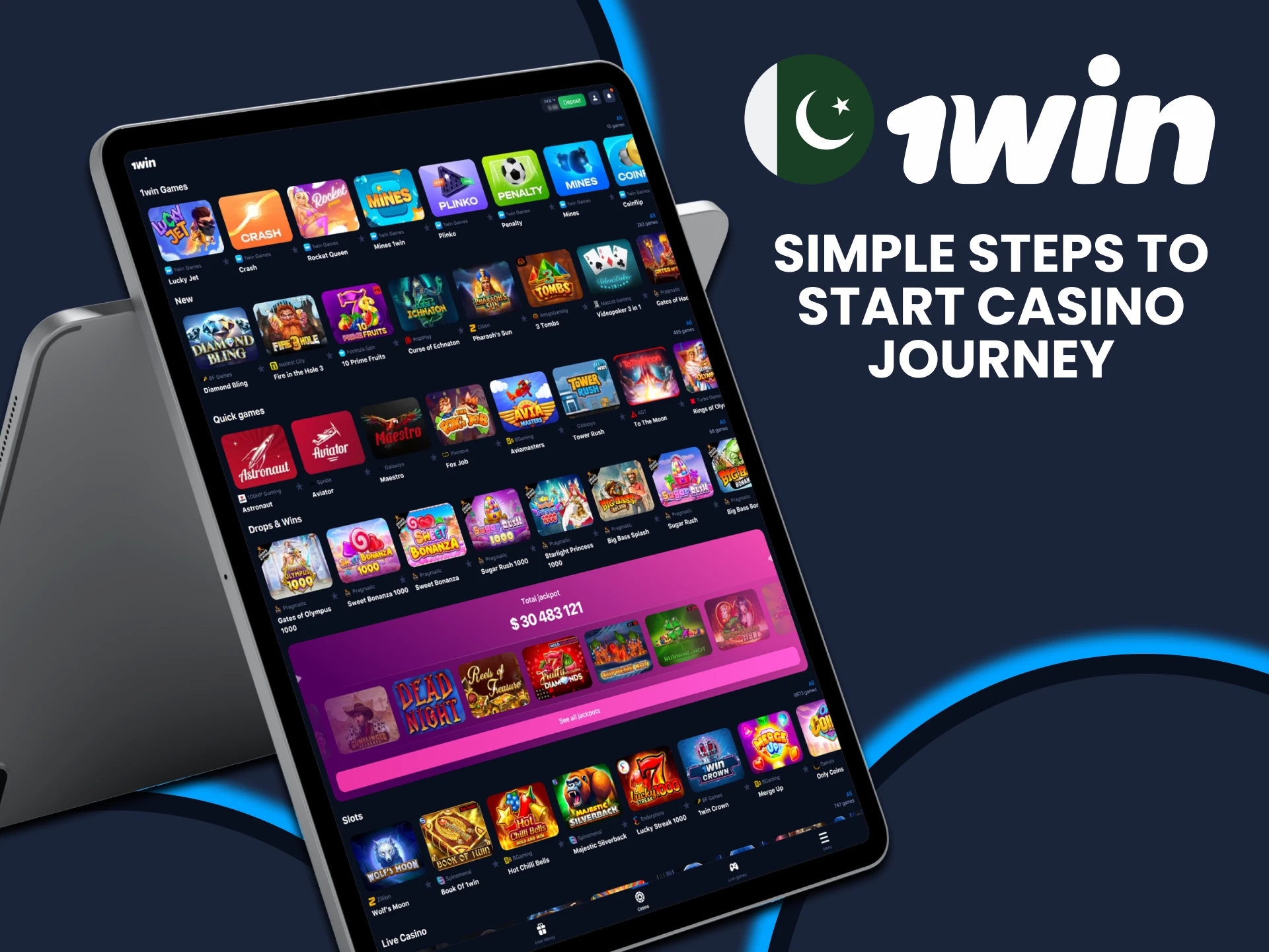 It is very easy to start playing at 1win casino.