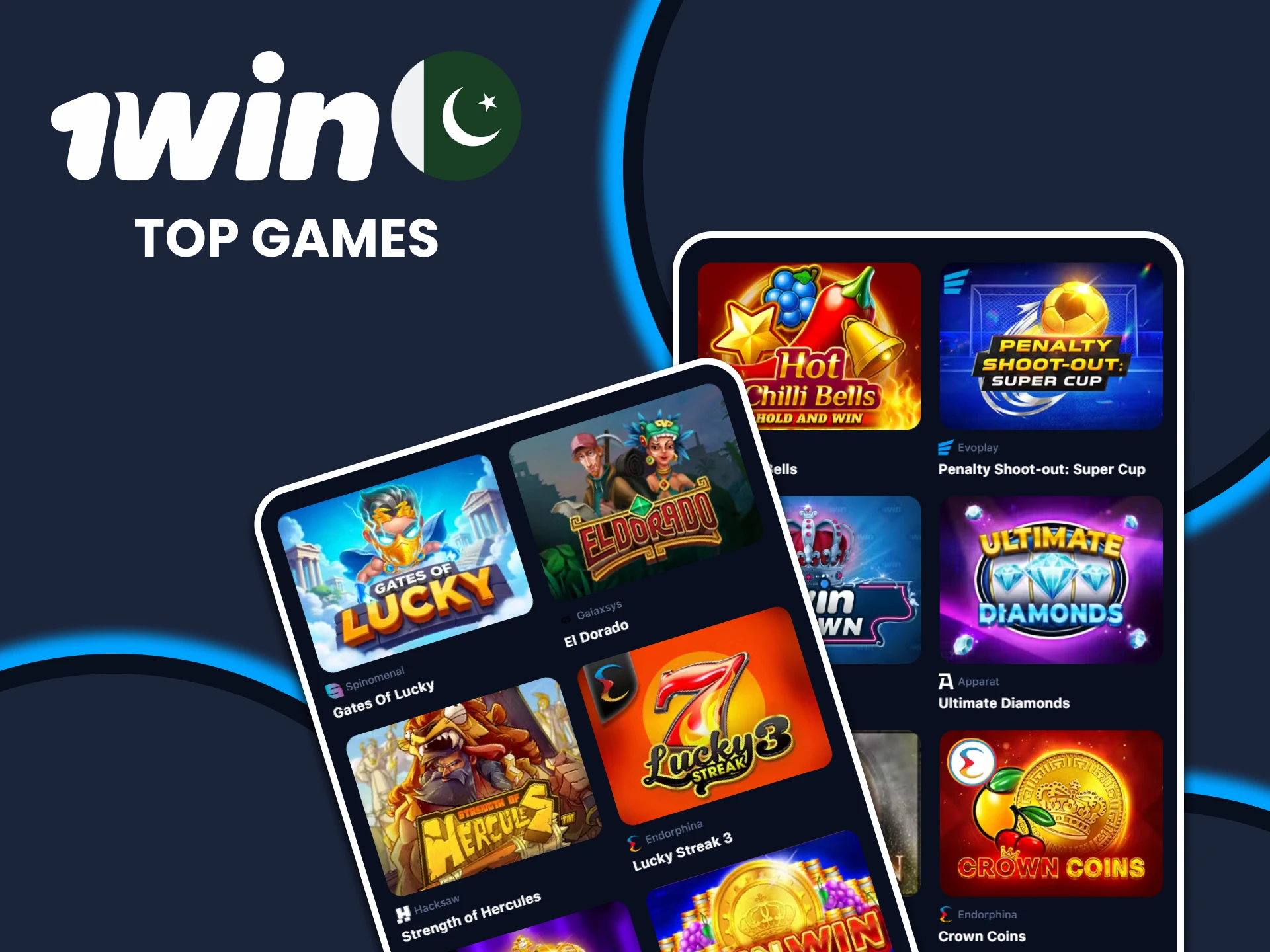 Choose the best casino games from 1win.