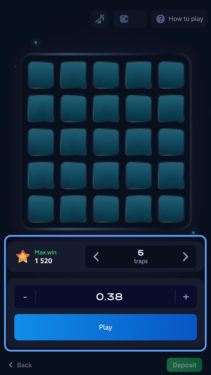 Change the betting parameters in the Mines game for a big win at 1win.