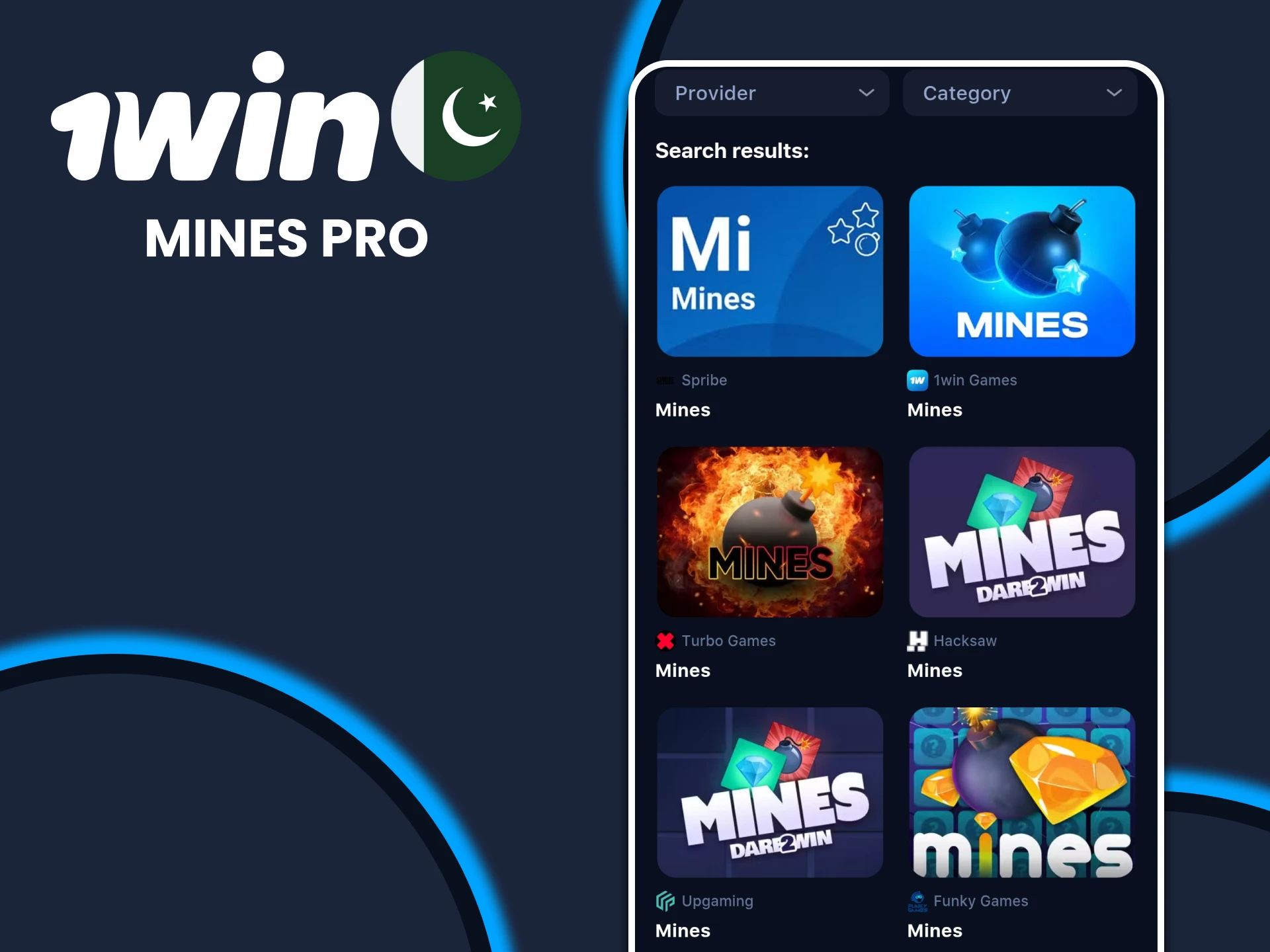Use the 1win app to play Mines.