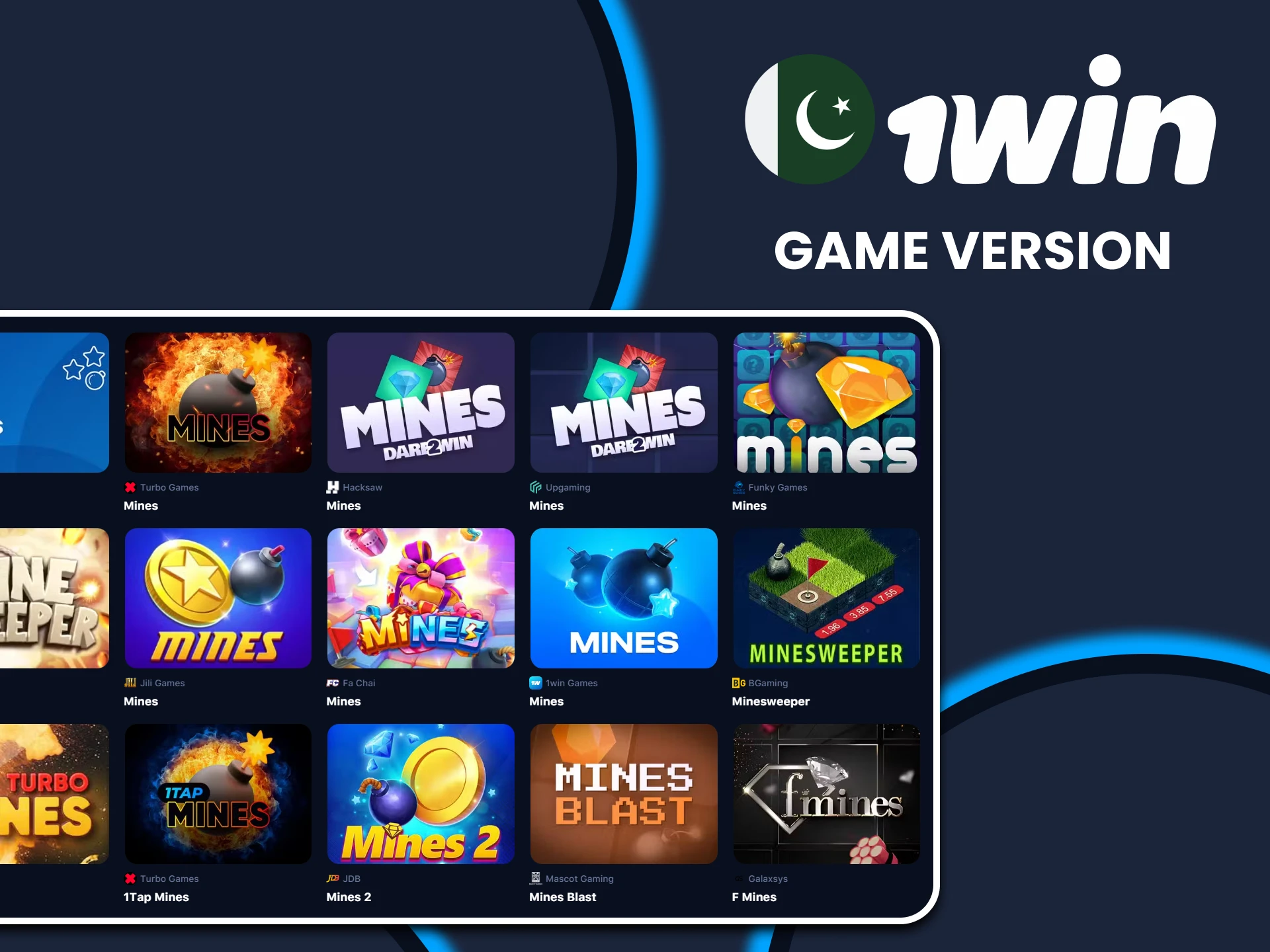 Choose one of the Mines games from 1win.