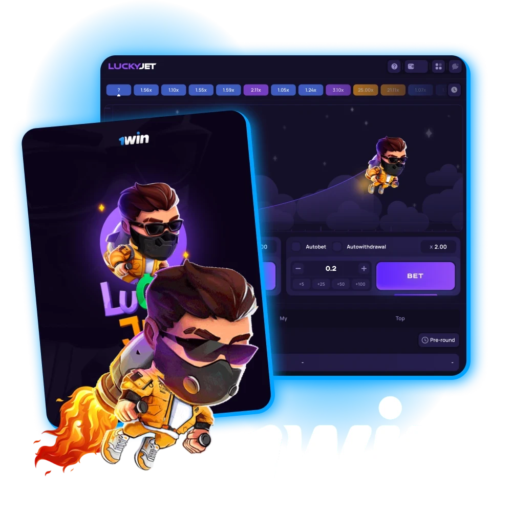 Play Lucky Jet game in your free time at 1win online casino.