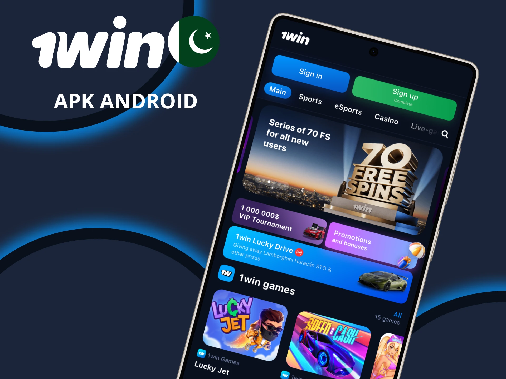 Get the 1Win Android app and play anywhere.